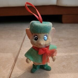 Disney The Rescuers Fuzzy flocked Soft Mouse Ornament Bianca 3.5" Tall (F)